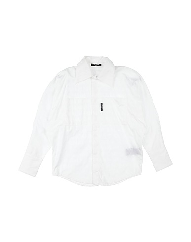 BALMAIN Solid colour shirts & blouses White 100% Cotton, Mother-of-pearl