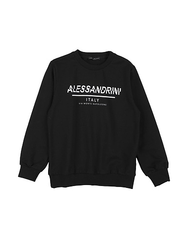 DANIELE ALESSANDRINI Sweatshirt Black 95% Cotton, 5% Elastane
