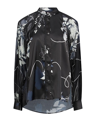 HIGH Hemden und Blusen mit Blumen Schwarz 100% Polyester