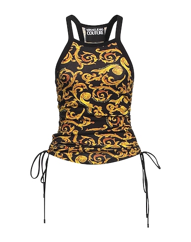 VERSACE JEANS COUTURE Vest Black 94% Cotton, 6% Elastane