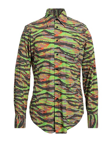 ERL Camicia fantasia Verde 100% Cotone