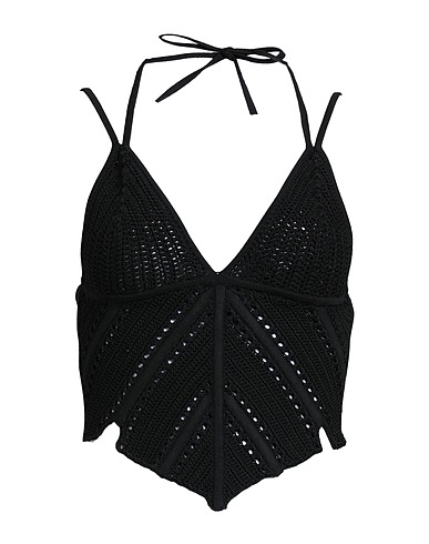 DION LEE Top Nero 65% Viscosa riciclata, 35% Nylon, Elastan