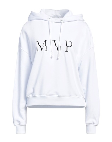 MVP WARDROBE Hooded track jacket  White 88% Cotton, 12% Polyester