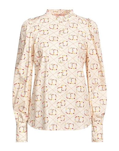 TWINSET Floral πουκάμισα και μπλούζες Λευκό 100% Βαμβάκι