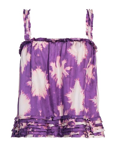 ULLA JOHNSON Silk top Purple 100% Silk