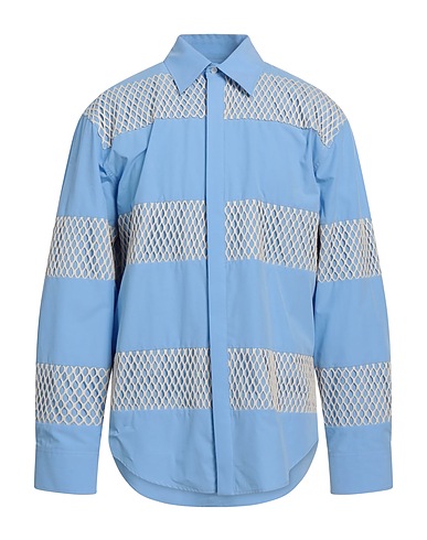 MSGM Camicia fantasia Azzurro 100% Cotone organico, Cotone