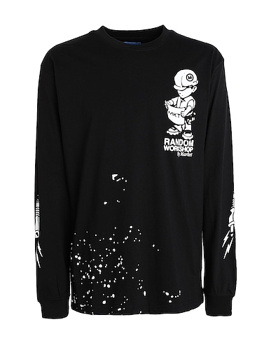 MARKET T-shirt Plan Check Longsleeve T-Shirt
 Black 100% Cotton
