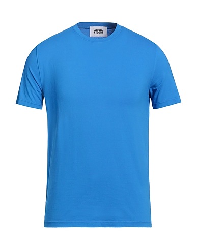 ALPHA STUDIO Basic T-Shirt Azurblau 98% Baumwolle, 2% Elastan