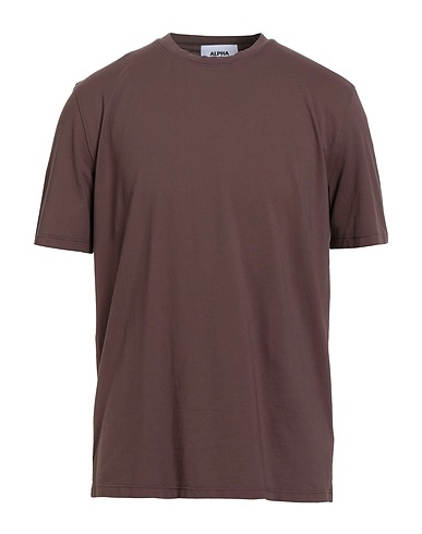 ALPHA STUDIO Basic t-Shirt Σοκολατί 98% Βαμβάκι, 2% Ελαστάνη