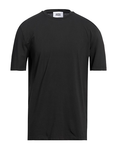 ALPHA STUDIO Basic T-Shirt Schwarz 98% Baumwolle, 2% Elastan