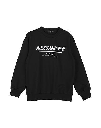 DANIELE ALESSANDRINI Sweatshirt Black 95% Cotton, 5% Elastane