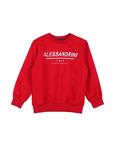 DANIELE ALESSANDRINI Sweatshirt Red 95% Cotton, 5% Elastane