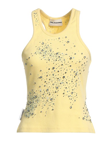 DES_PHEMMES Tank top GIALLO 97% Cotton, 3% Elastane