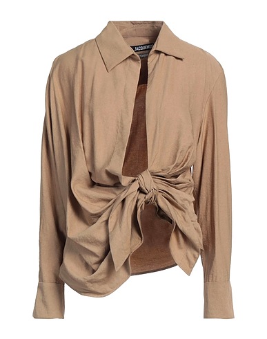 JACQUEMUS Solid color shirts & blouses Sand 88% Viscose, 12% Polyamide