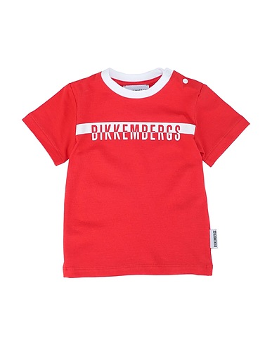BIKKEMBERGS T-shirt Red 95% Cotton, 5% Elastane