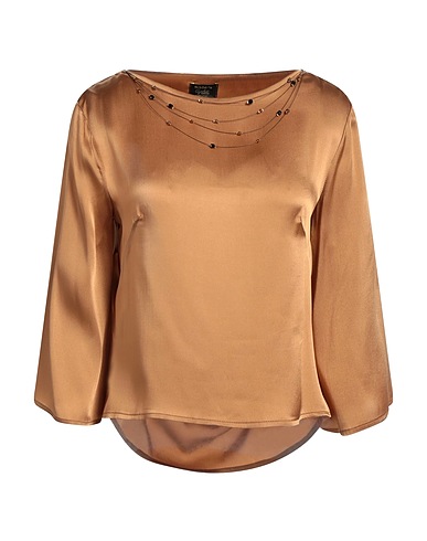 SISTE'S Top Brown 75% Acetate, 25% Silk