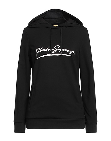 PLEIN SPORT Hooded track jacket  Black 95% Cotton, 5% Elastane