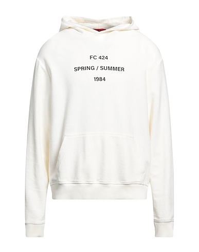 424 FOURTWOFOUR Hooded track jacket  Cream 100% Cotton