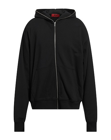 424 FOURTWOFOUR Hooded track jacket  Black 100% Cotton