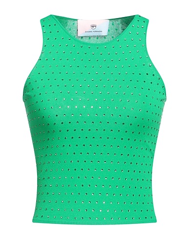 CHIARA FERRAGNI Top Green 65% Viscose, 35% Polyamide