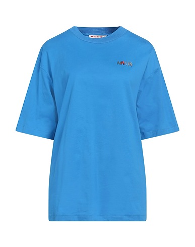 MARNI Basic T-Shirt Azurblau 100% Baumwolle