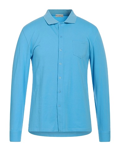 CASHMERE COMPANY Camicia tinta unita Celeste 100% Cotone