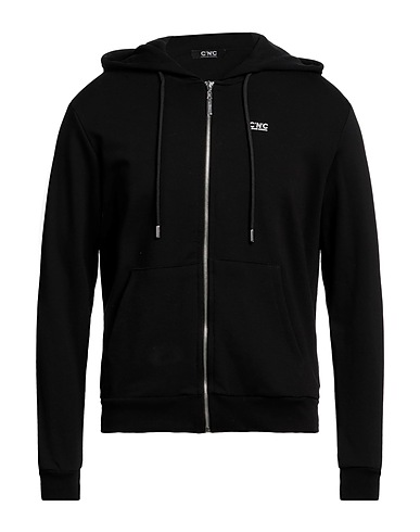 C'N'C' COSTUME NATIONAL Hooded track jacket  Black 100% Cotton