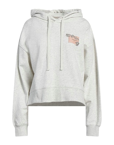 TWINSET Hooded track jacket  Light grey 100% Cotton, Polyester
