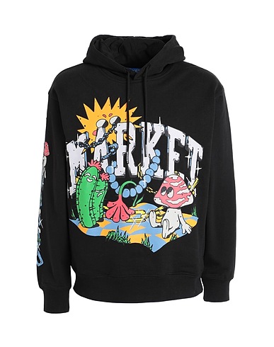 MARKET Hooded track jacket  Fantasy Farm Pullover Hoodie Black 100% Cotton