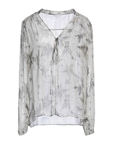 PATRIZIA PEPE Top Light grey 95% Silk, 5% Metal