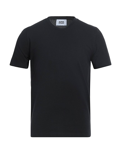 ALPHA STUDIO T-shirt Black 95% Cotton, 5% Elastane