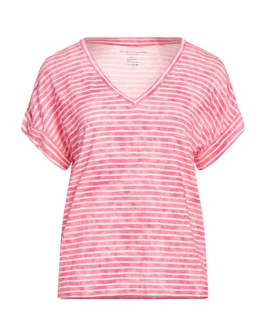 MAJESTIC FILATURES T-shirt Magenta 67% Viscose, 28% Linen, 5% Elastane