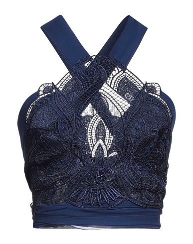 ALBERTA FERRETTI Silk top Navy blue 100% Silk
