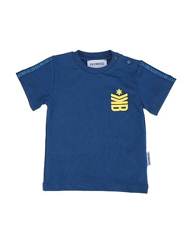 BIKKEMBERGS T-shirt Navy blue 95% Cotton, 5% Elastane