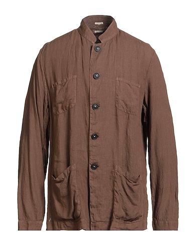 MASSIMO ALBA Linen shirt Chocolate brown 100% Linen