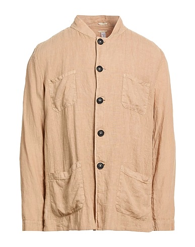 MASSIMO ALBA Solid colour shirt CAMMELLO 100% Linen