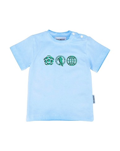 BIKKEMBERGS T-shirt Light blue 95% Cotton, 5% Elastane