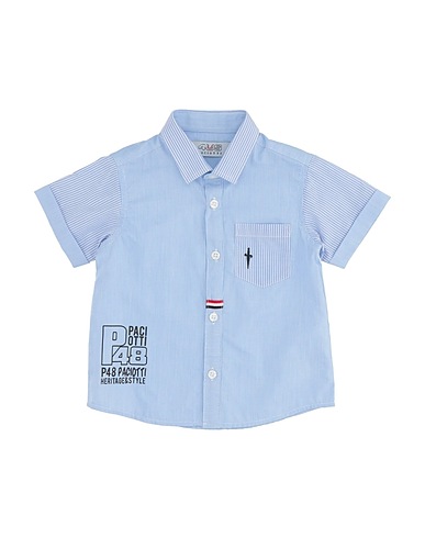 PACIOTTI 4US Patterned shirt Sky blue 100% Cotton