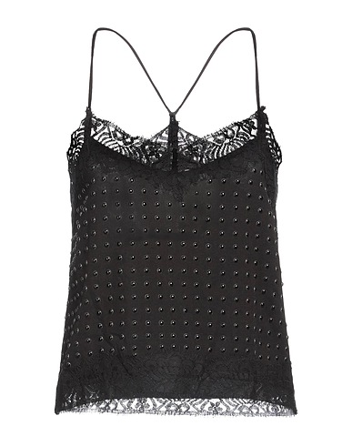 PINKO Camisole Black 100% Polyester, Polyamide, Cotton