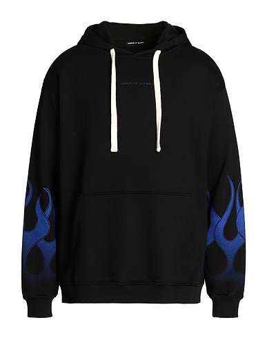 VISION OF SUPER Hooded track jacket  Black 100% Cotton