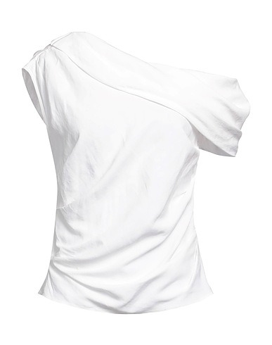 ROCHAS One-shoulder top White 60% Viscose, 40% Linen
