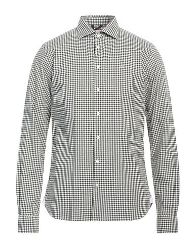 SUN 68 Camicia a quadri Verde 70% Cotone, 30% Lino