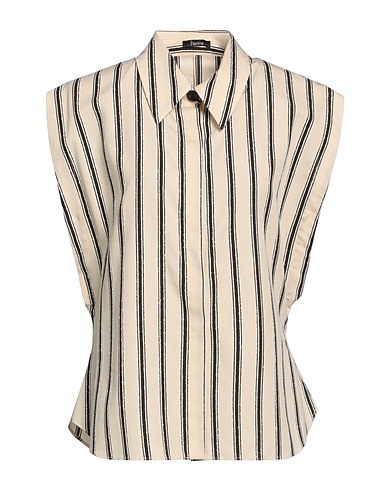 HANITA Striped shirt Beige 76% Viscose, 17% Nylon, 7% Cotton