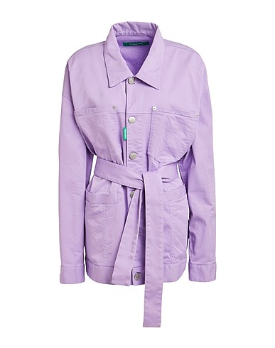 DSQUARED2 Solid color shirts & blouses Lilac 97% Cotton, 3% Elastane