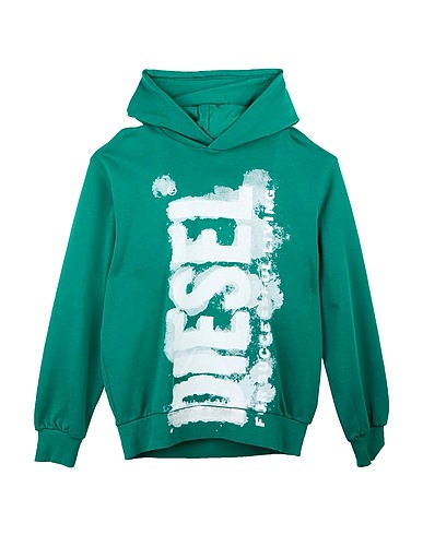 DIESEL Hooded track jacket  Green 100% Cotton