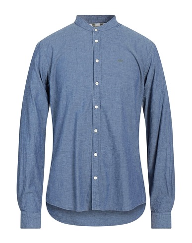 SUN 68 Denim shirt Blue 70% Cotton, 30% Linen