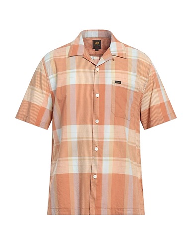 LEE Checked shirt Light brown 100% Cotton