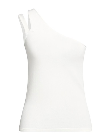 BCBGMAXAZRIA One-shoulder top Off white 80% Viscose, 20% Nylon
