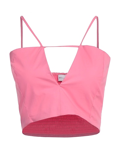 WEILI ZHENG Top Pink 100% Cotton