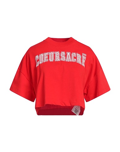 AMI ALEXANDRE MATTIUSSI Crop top Red 100% Organic cotton